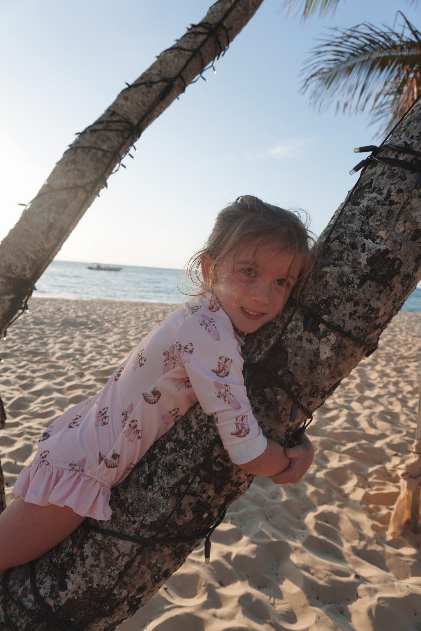 One Piece Long Sleeve Swimsuit- Coastal Cowgirl